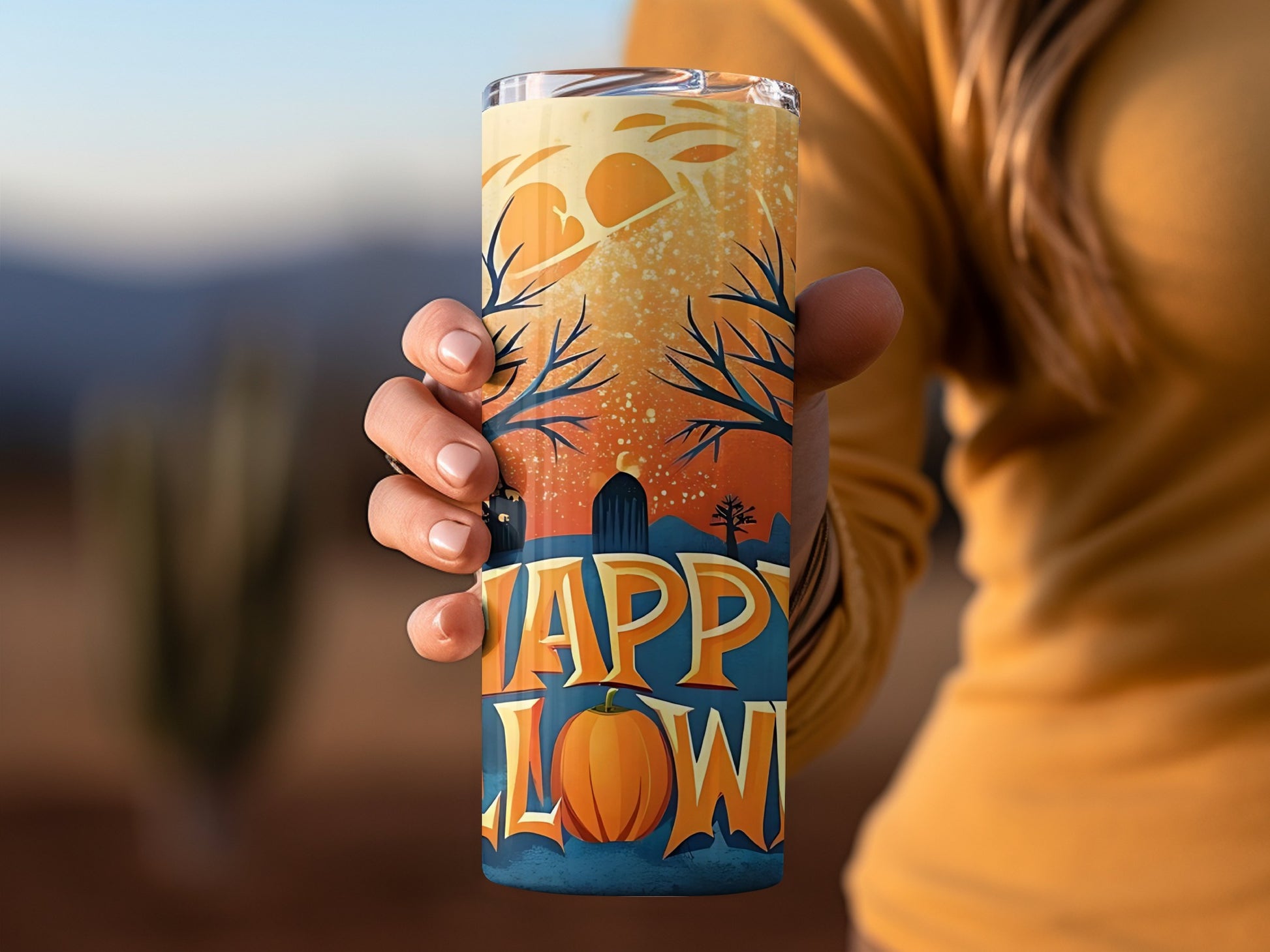 Vibrant Happy Halloween Tumbler Travel Mug