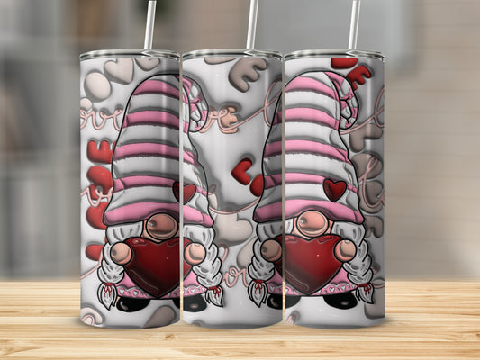Love Gnome with Heart Valentine's Day Tumbler