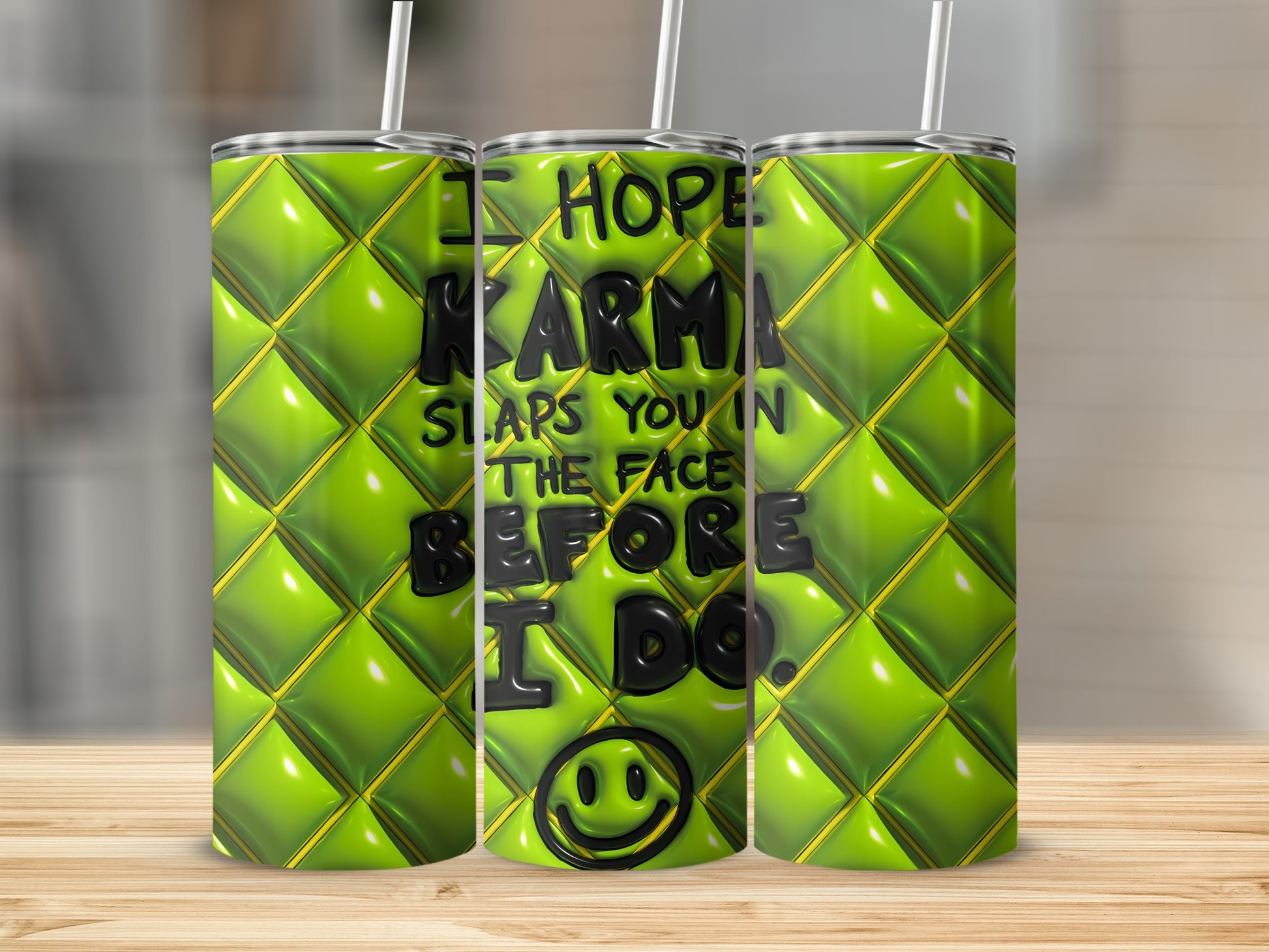 I Hope Karma Slaps You In The Face Quilted Smiley product type