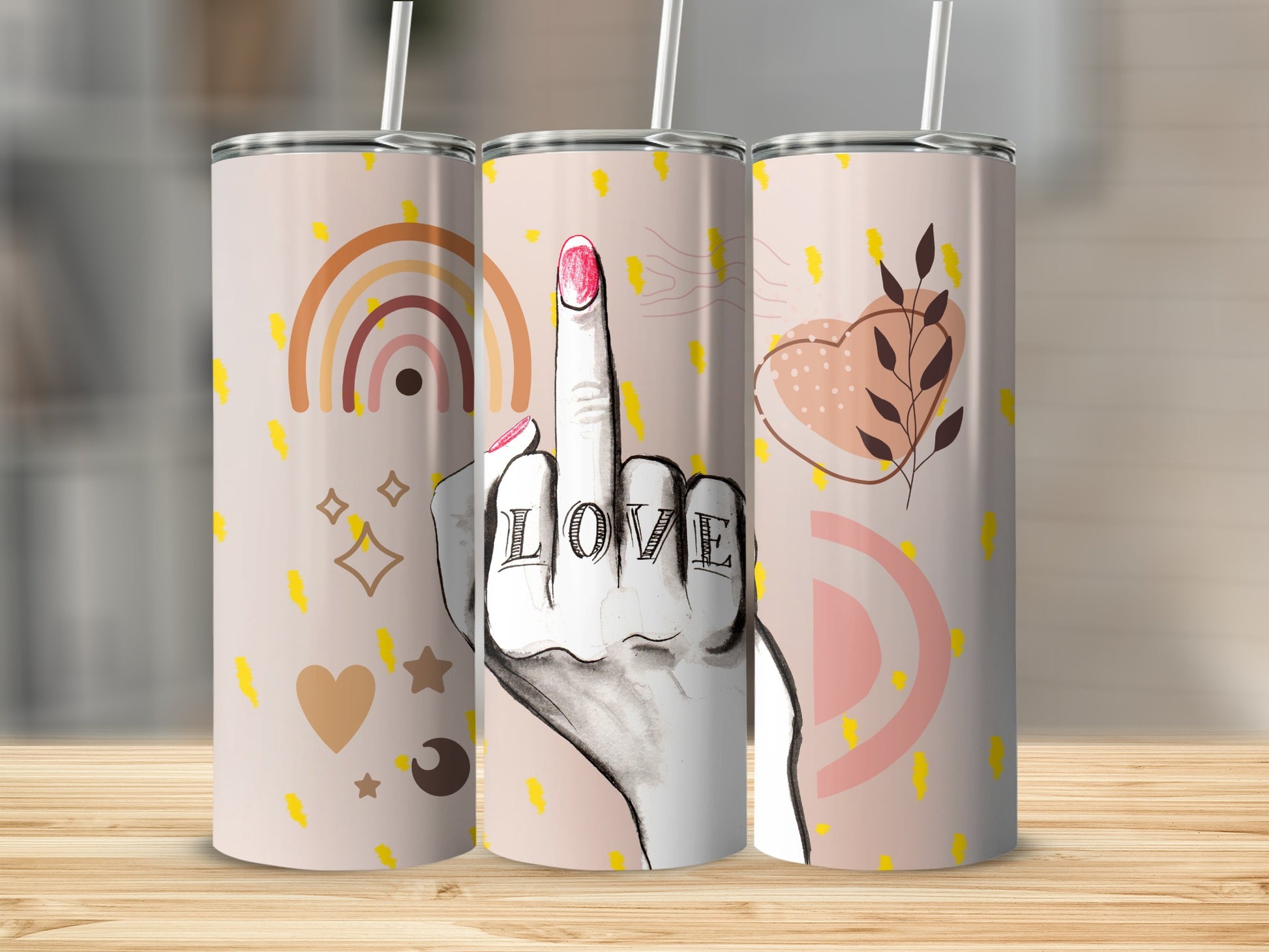 Love Hand Design Stainless Steel Tumbler Cup