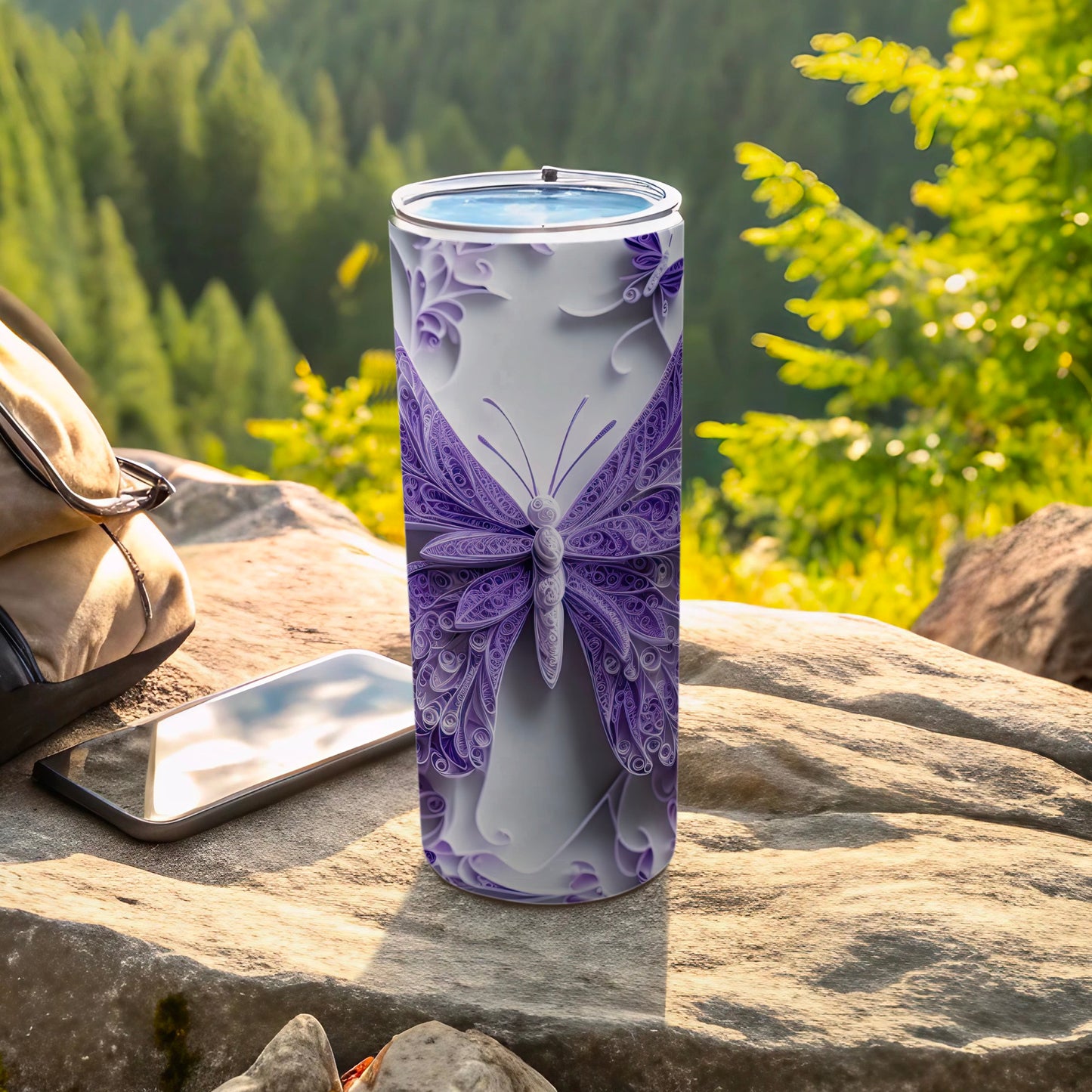 Purple Butterfly Tumbler Design Elegant Drinkware product type