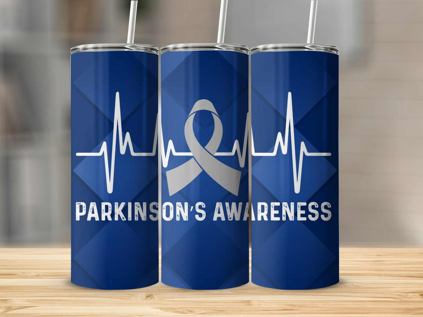 Parkinson's Awareness Tumbler with Heartbeat Design