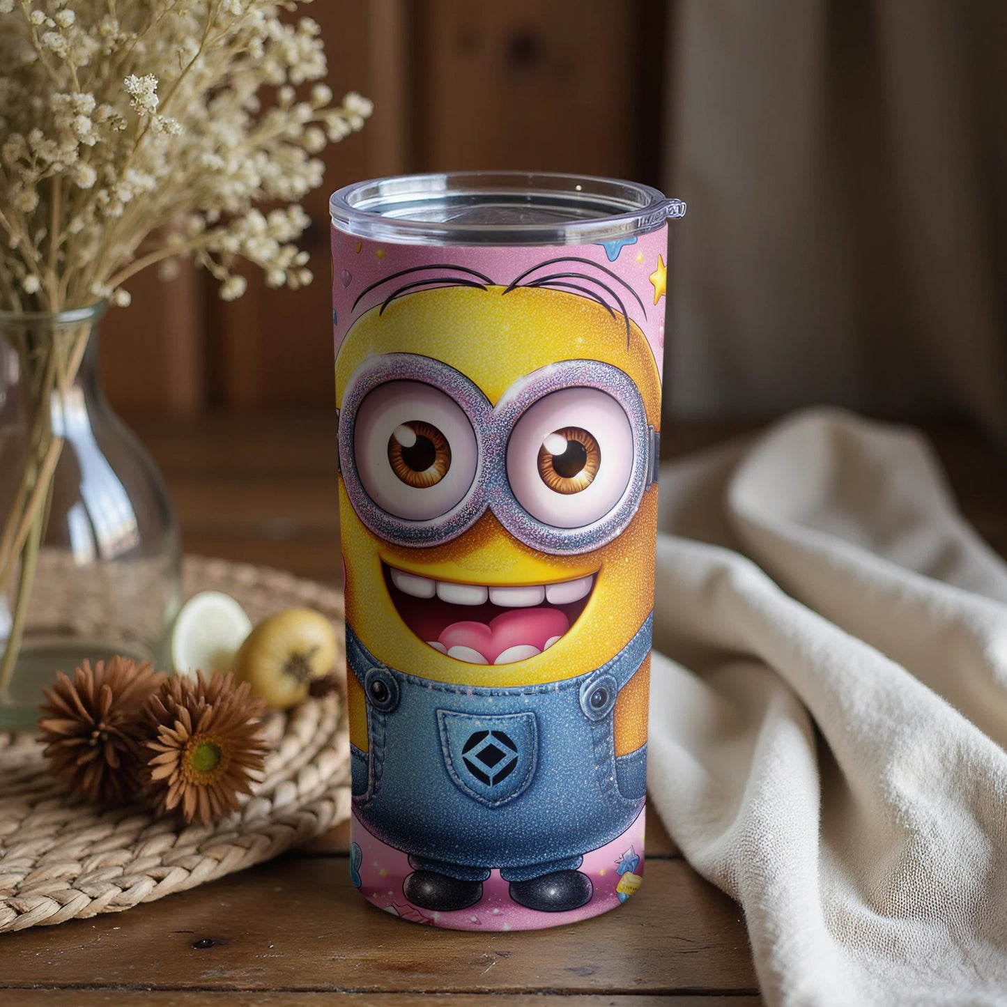 Adorable Cartoon Character Themed Tumbler Mug