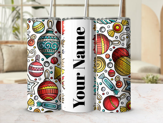 Personalized Christmas Ornament Design Tumbler