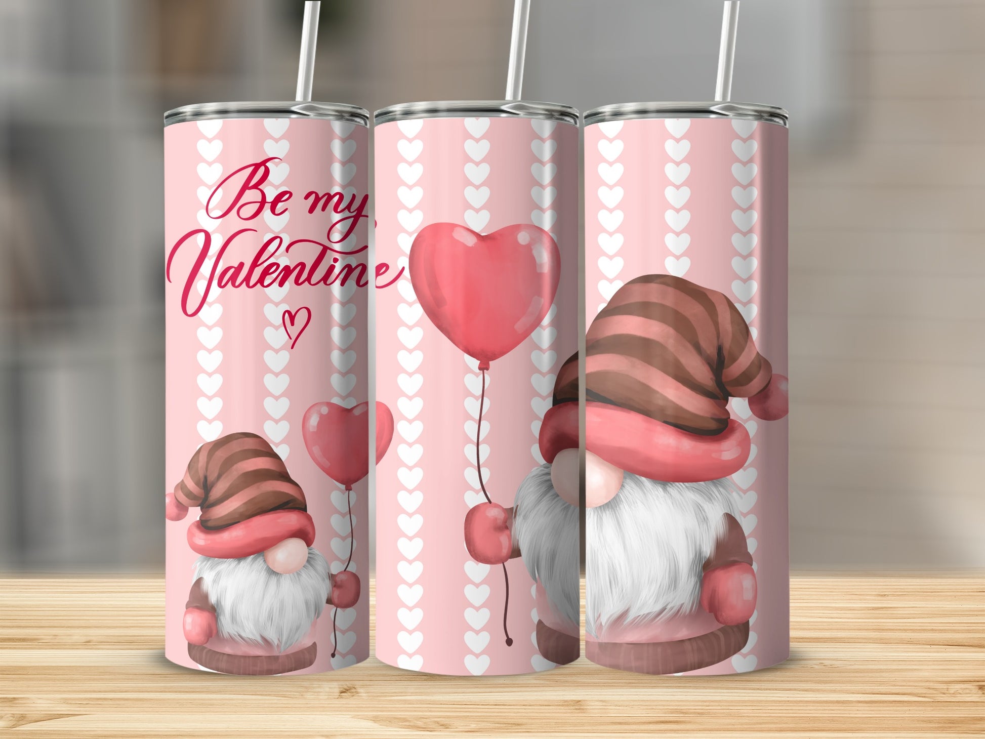 Be My Valentine Gnome Tumbler Cup