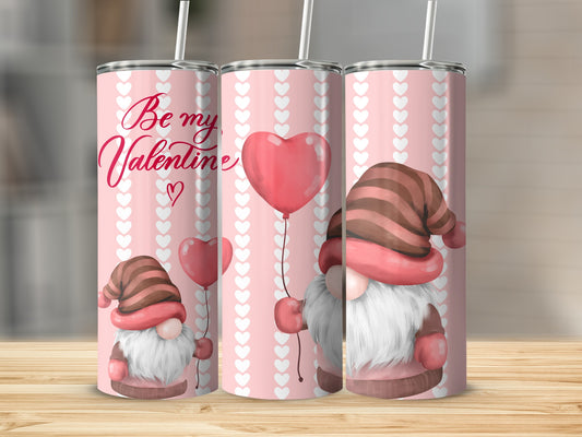 Be My Valentine Gnome Tumbler Cup