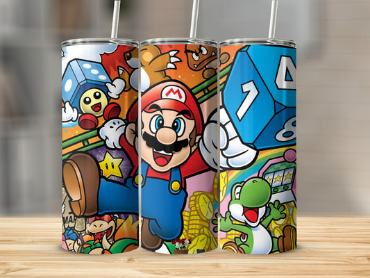 Vibrant Video Game Characters Design Tumbler Product