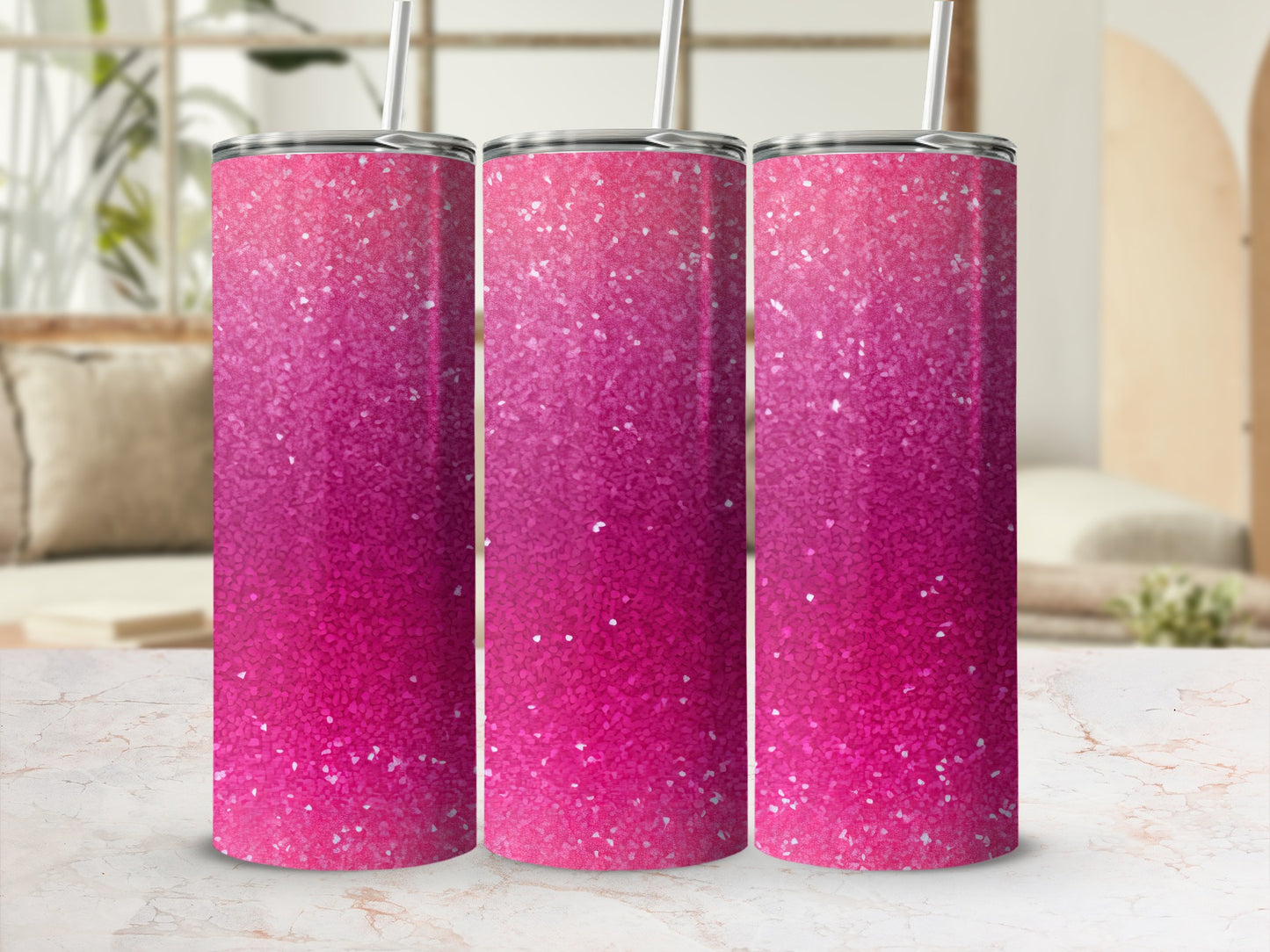 Pink Magenta Glitter Ombre Shimmer Beverage Container product type
