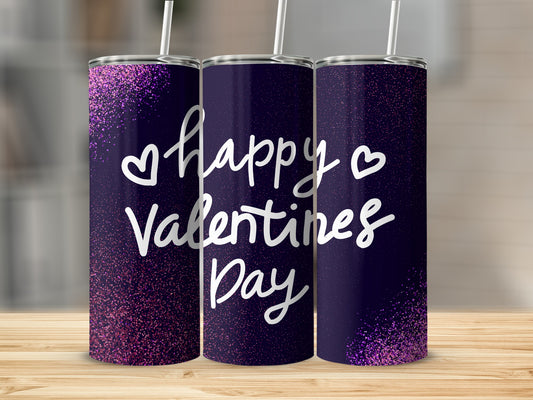 Happy Valentines Day Glitter Tumbler For Gifts