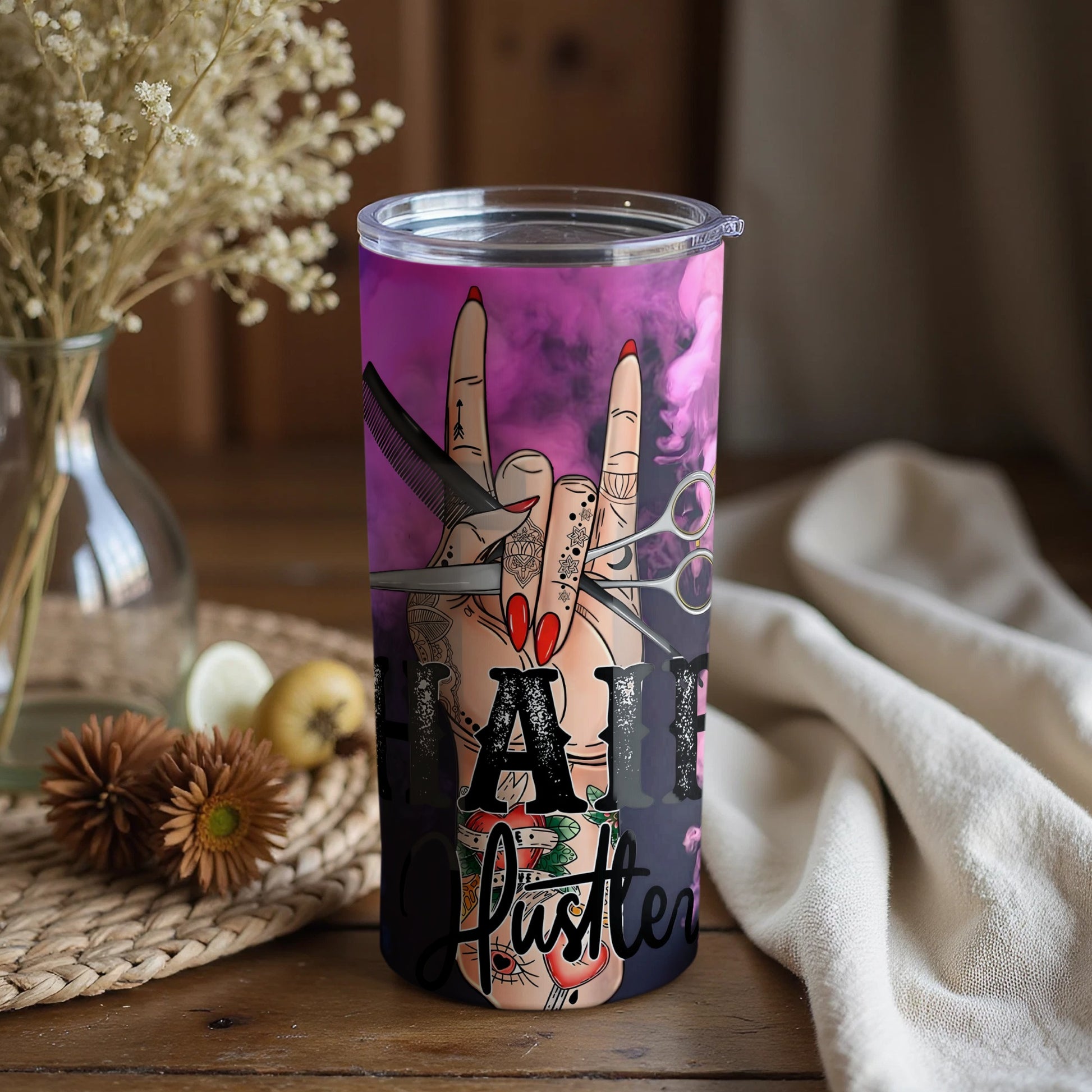 Pink Hairstylist Themed Tumbler For Stylish Professionals