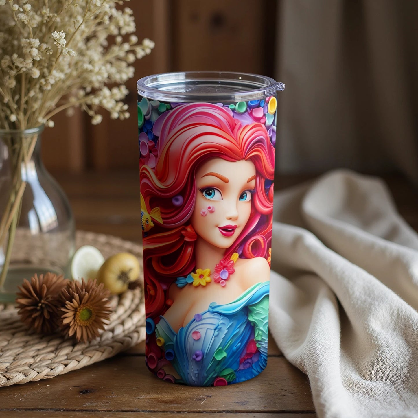 Vibrant Princess Art Travel Tumbler for Daily Use