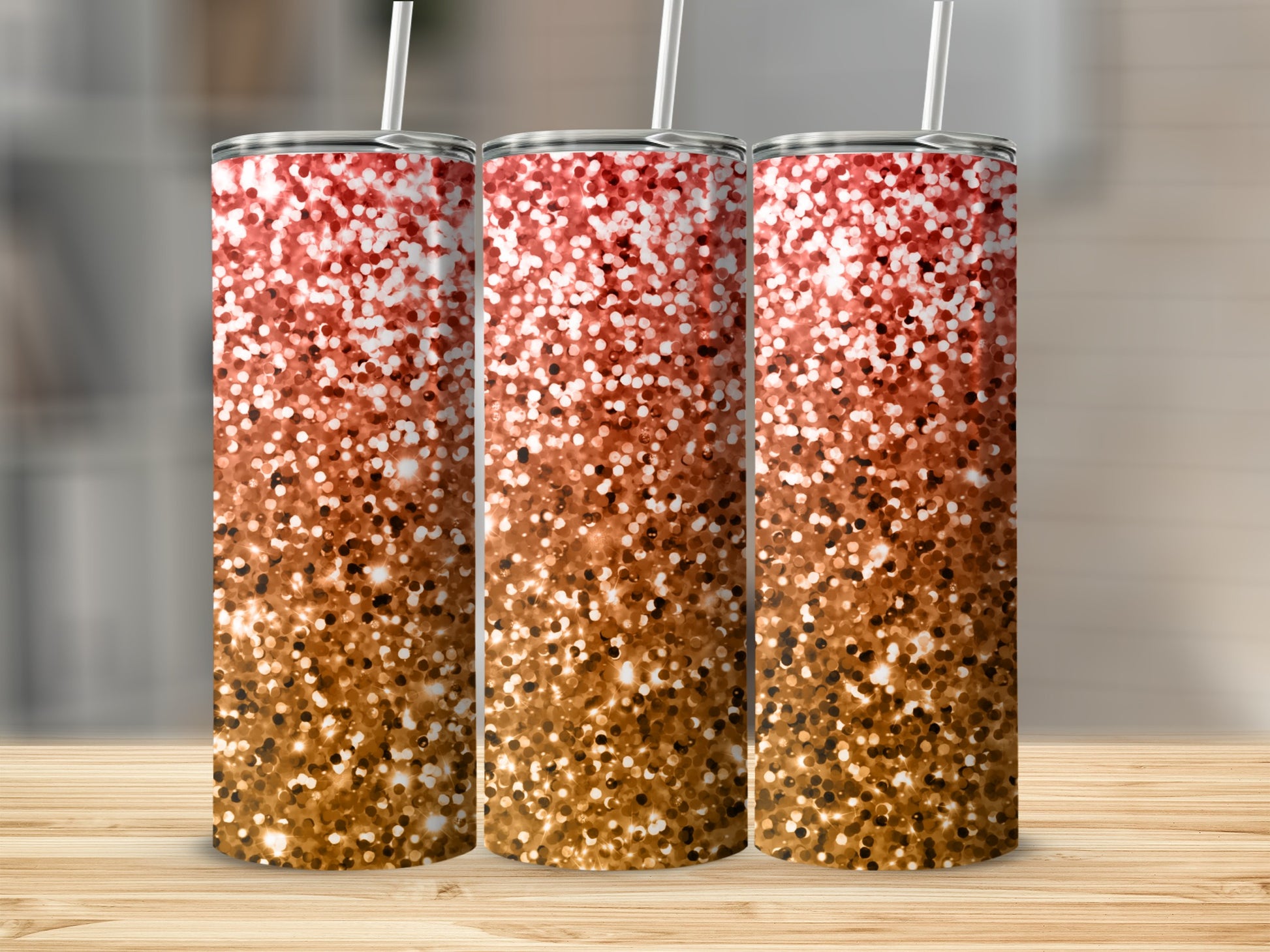 Glitter Sparkle Ombre Design Tumbler Stainless Steel