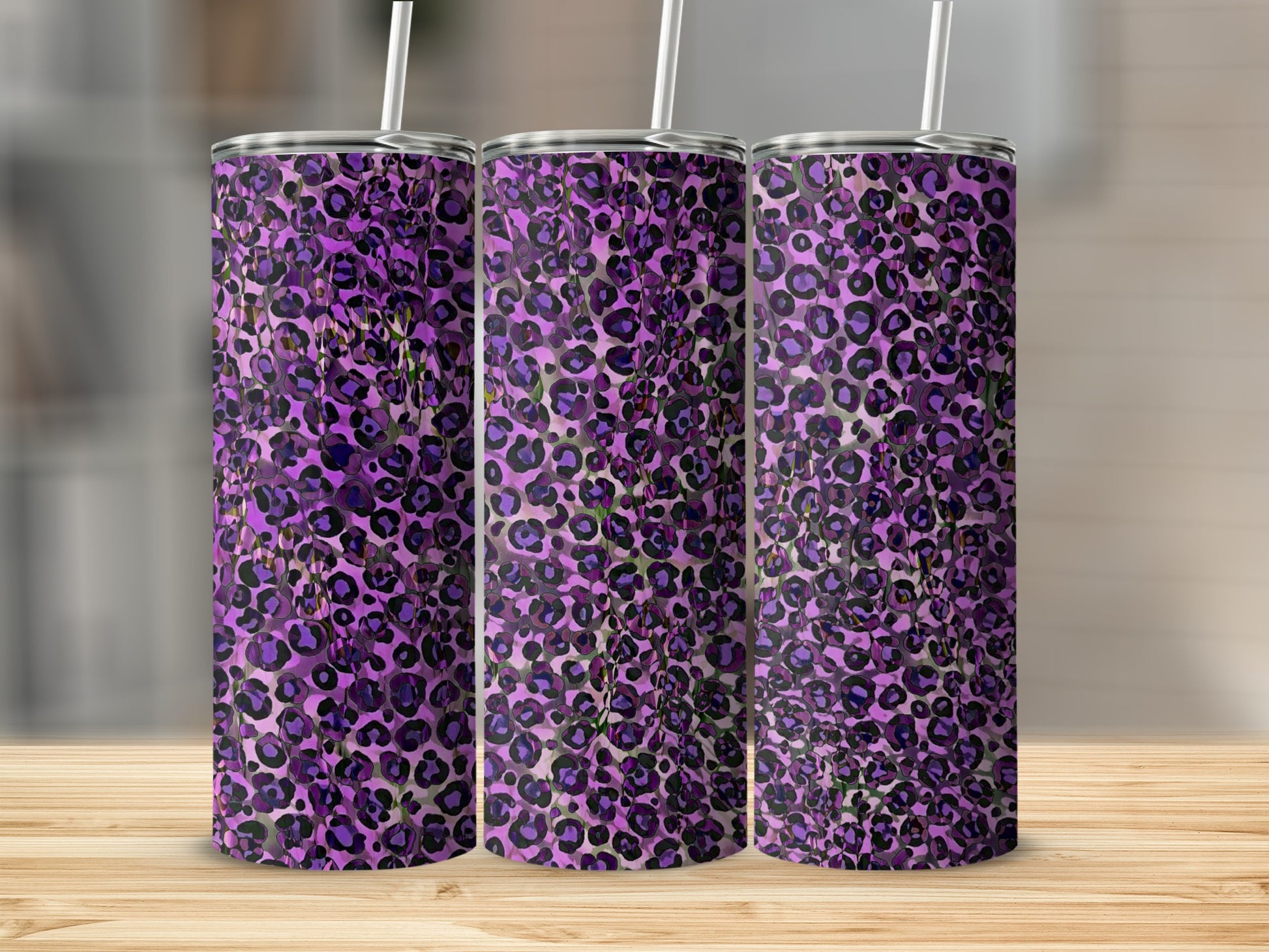 Purple Cheetah Pattern Tall Tumbler Cup for Sale