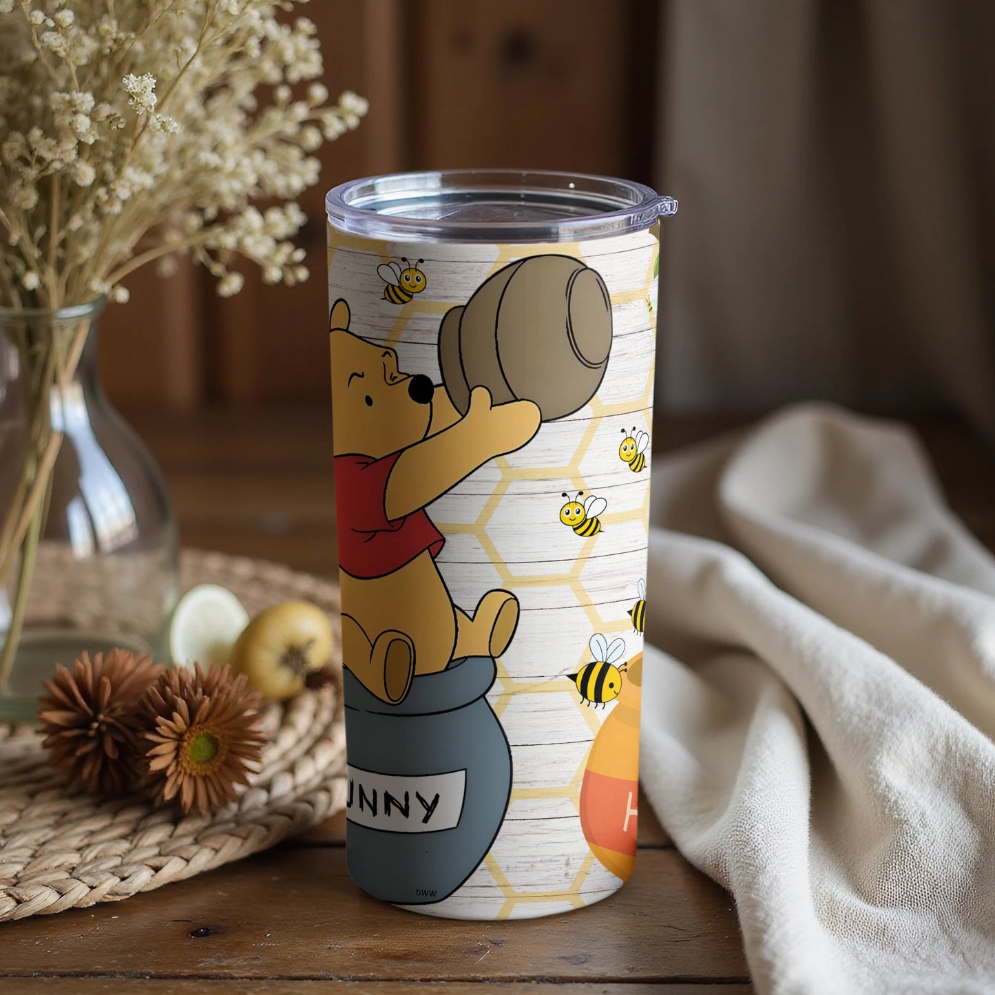 Cute Winnie the Pooh Drinking from Honey Jar Product