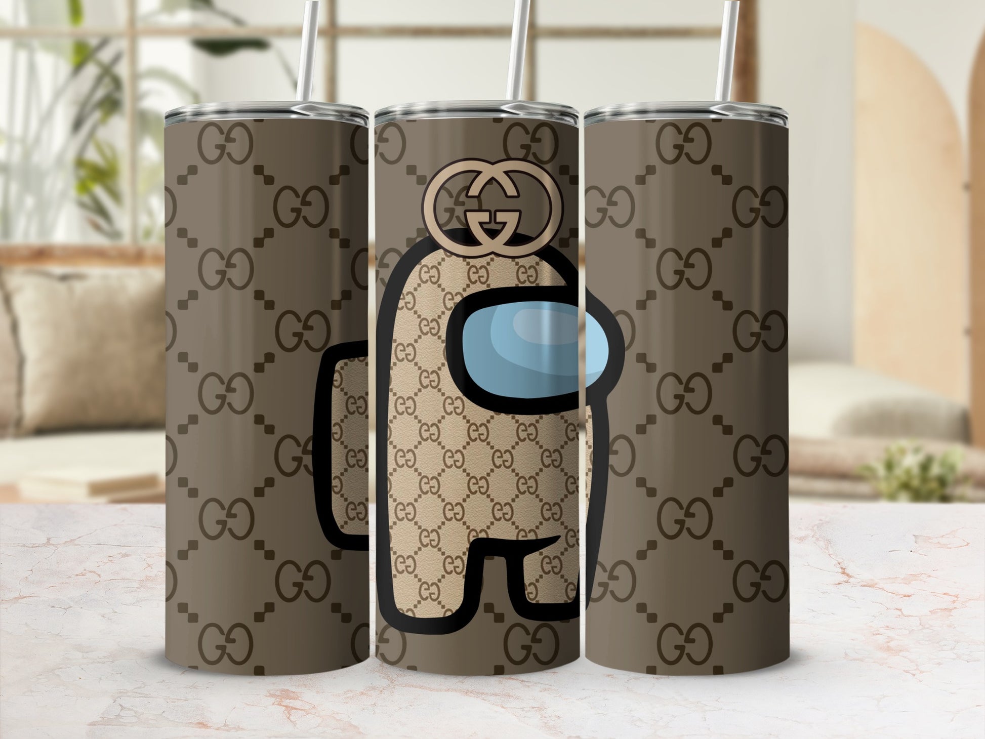 Among Us Gucci Style Stainless Steel Tumbler Cup