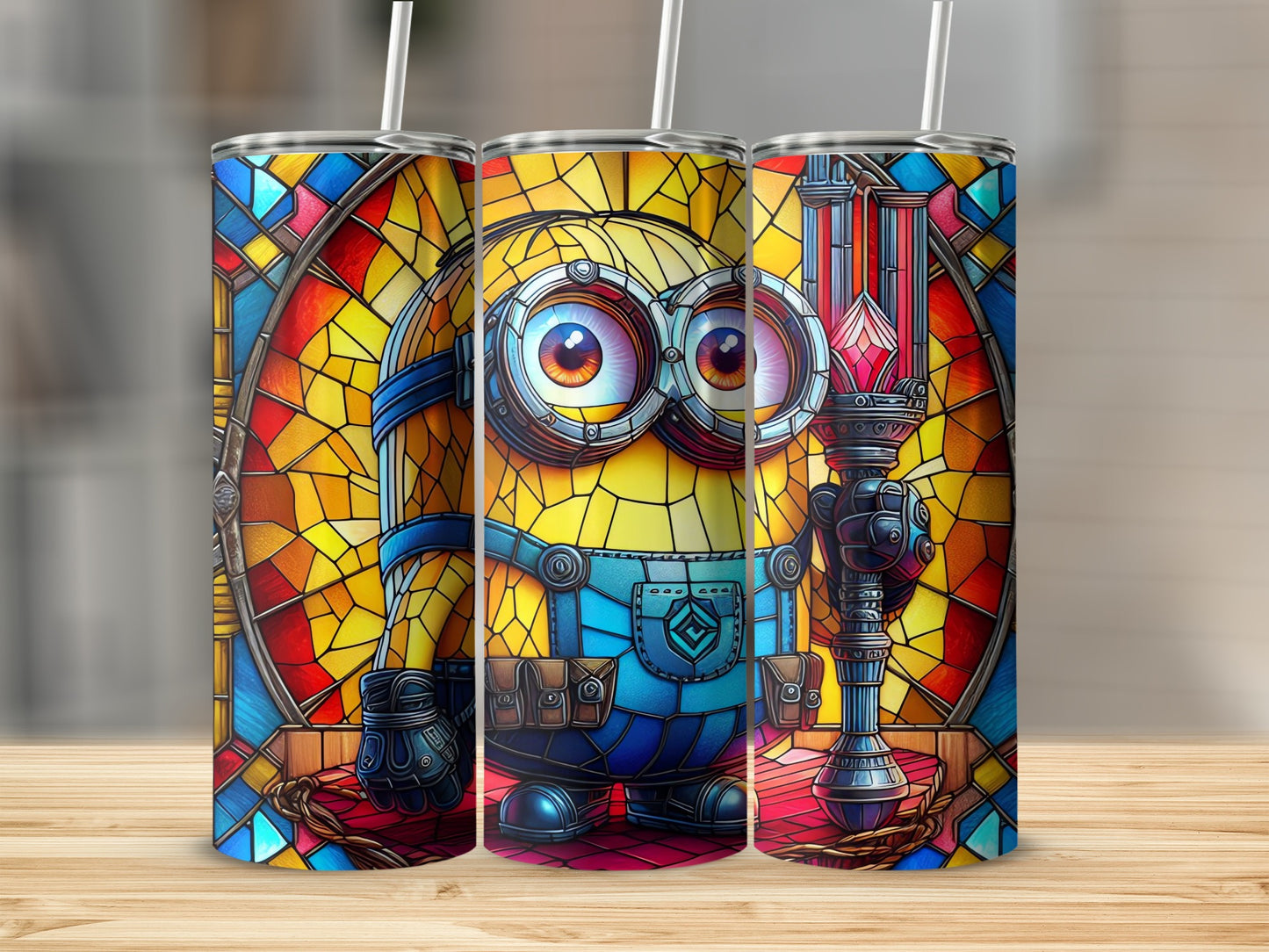 Stained Glass Robot Design Insulated Tumbler product
