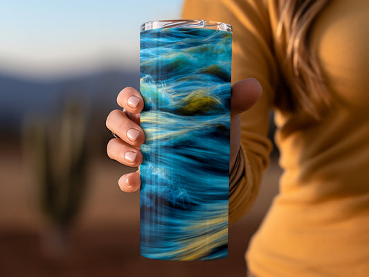 Blue River Fast Flowing Abstract Water River Tumblers
