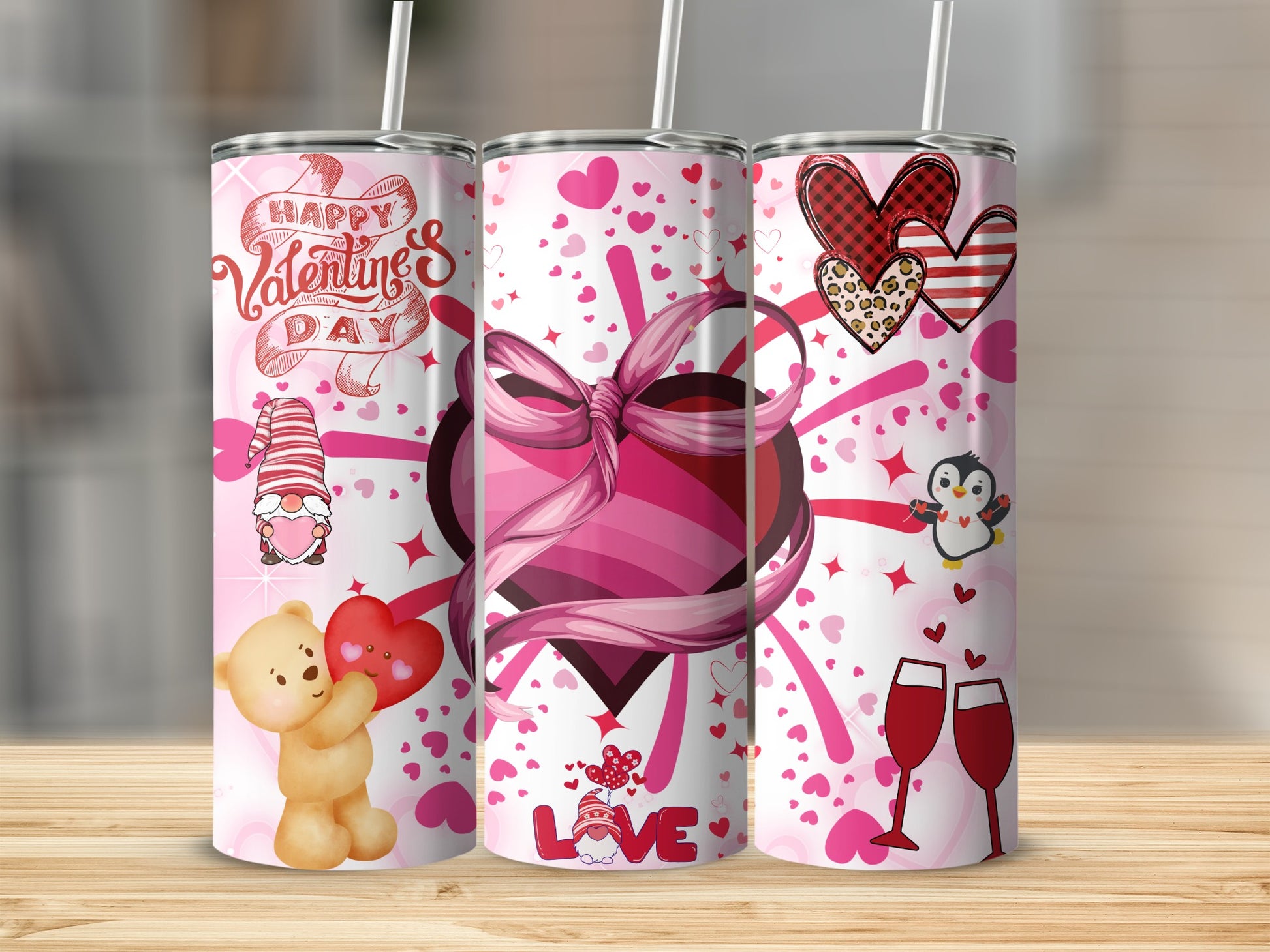 Valentine's Day Themed Cute and Festive Tumbler Set