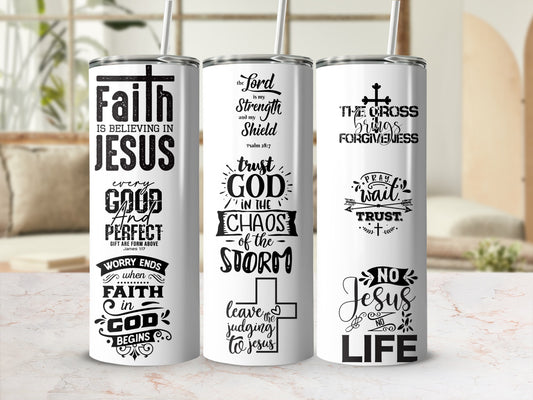 Inspirational Faith and Trust in Jesus Tumblers Set