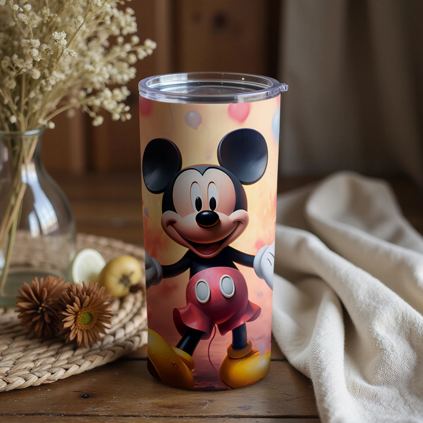 Cheerful Vintage Style Mouse Cartoon Design Tumbler
