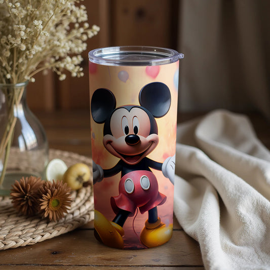 Cheerful Vintage Style Mouse Cartoon Design Tumbler
