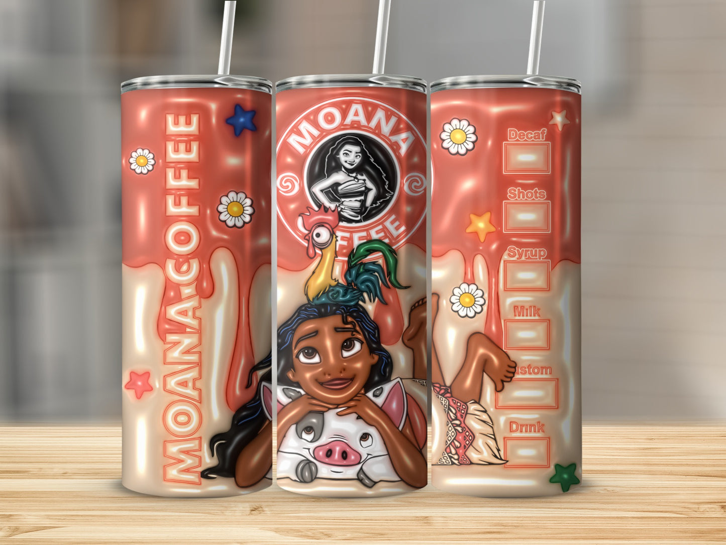 Moana Coffee Tumbler with Custom Drink Options