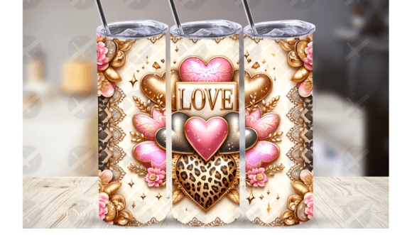 Love and Hearts Valentine Tumbler