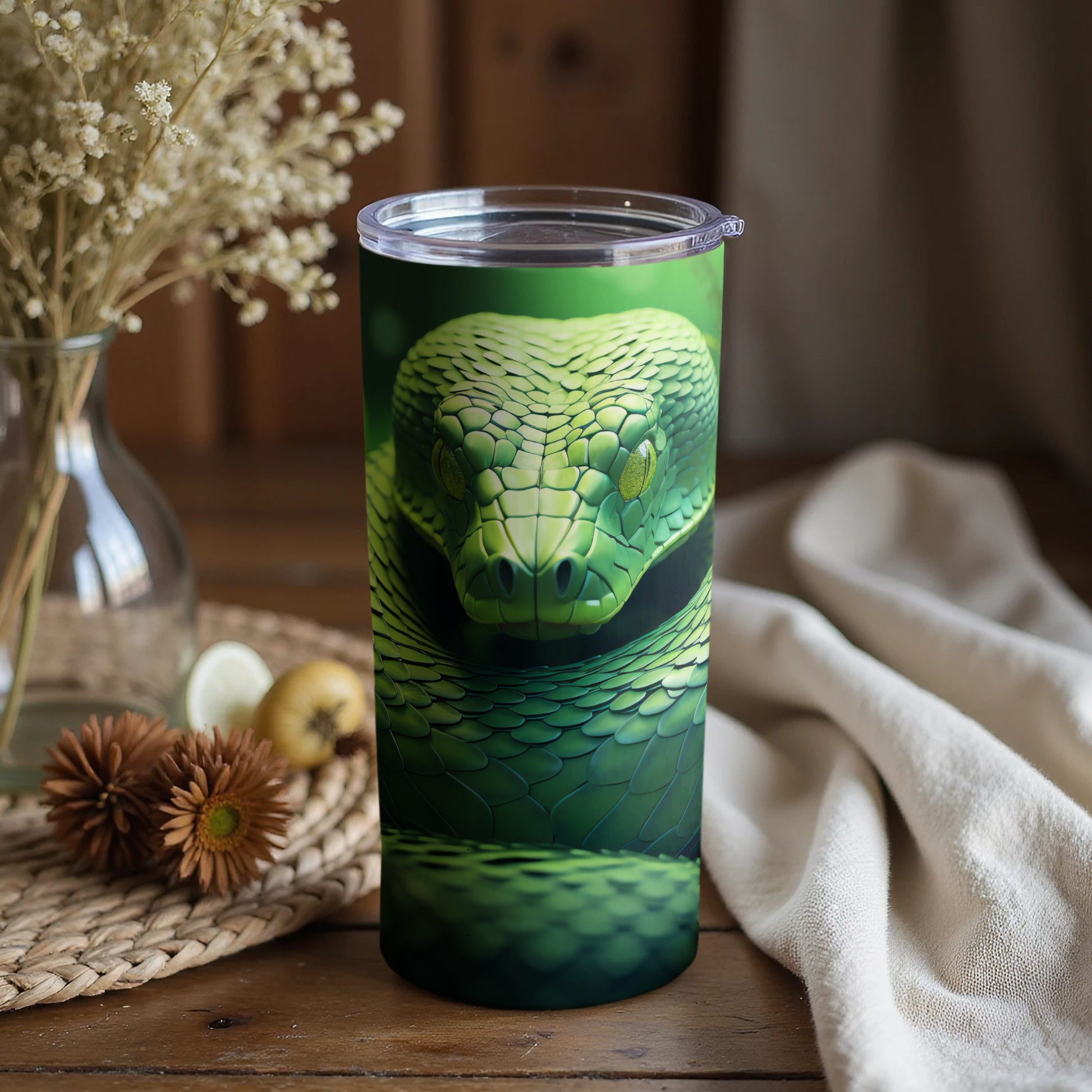 Striking Green Snake Head Detailed Design Tumbler product type
Tumbler
Snake design
Green snake
Reptile art
Serpent head
Animal print
Wildlife gift
Insulated cup
Travel mug
Unique drinkware
Edgy style
Snake lover
Gift idea
Gothic aesthetic
Nature inspired
Drink holder
Beverage gear
Viperskin
Scales pattern
Exotic animal
