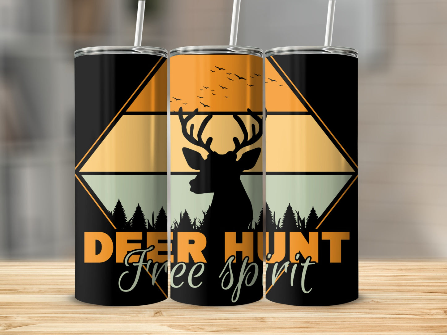 Deer Hunt Free Spirit Design 20 oz Tumbler Cup