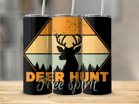 Deer Hunt Free Spirit Design 20 oz Tumbler Cup