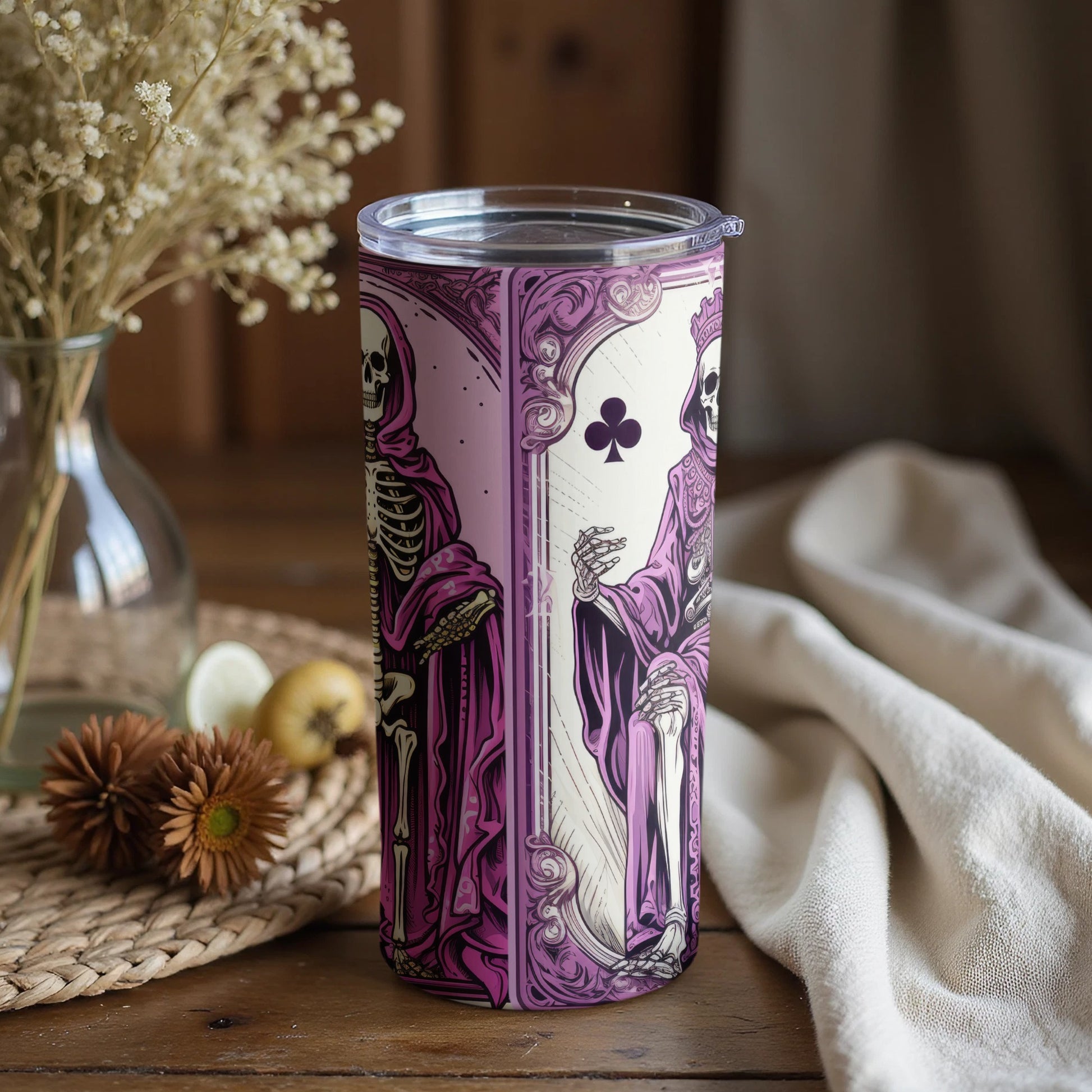 Artistic Skeleton Tarot Club Double Walled Tumbler