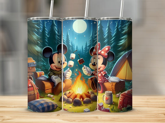 Camping Theme Mickey Minnie Tumbler for Outdoor Adventures