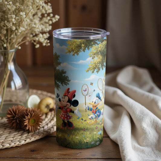 Minnie and Donald Catching Butterflies Tumbler Cup
