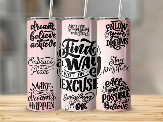 Inspirational Quotes Motivational Tumbler Set