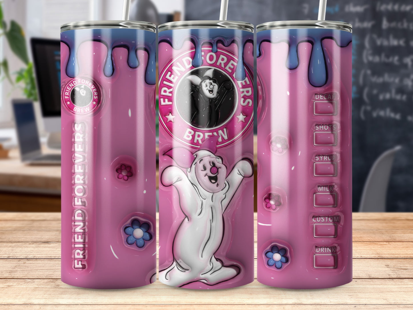 Purple Drip Cartoon Dog Design Drinkware for Sale