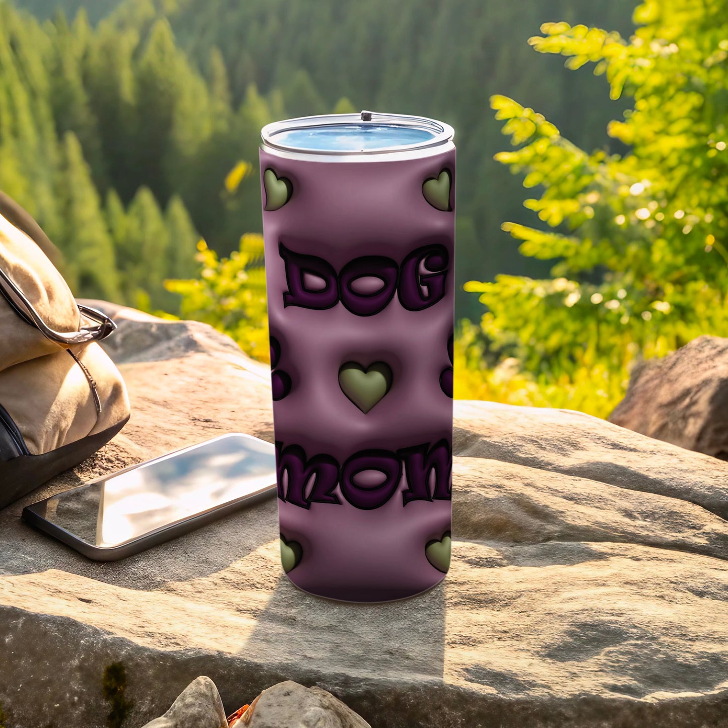 Purple Embossed Dog Mom Hearts Tumbler product type