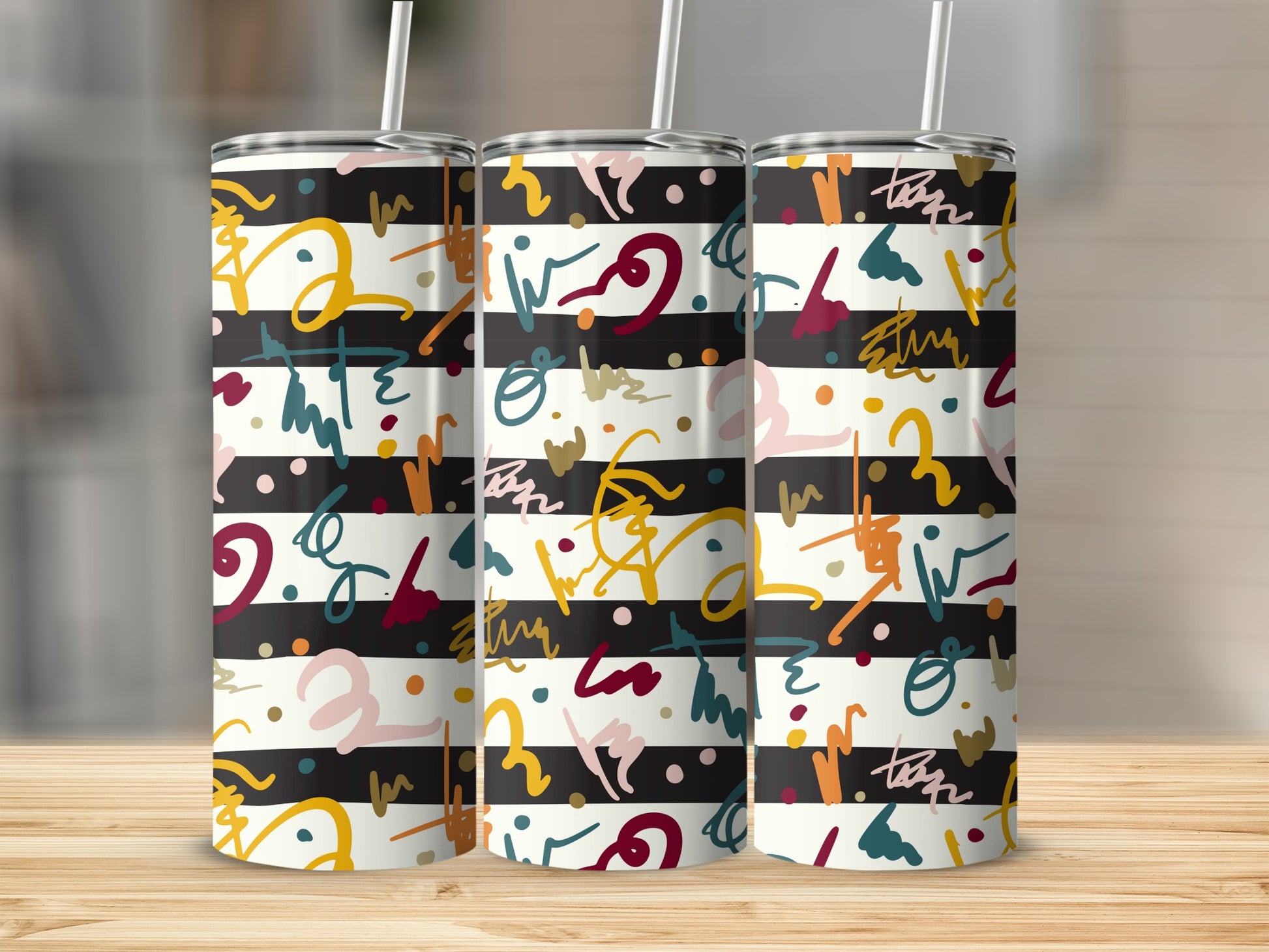 Colorful Abstract Pattern Striped Design Tumbler product