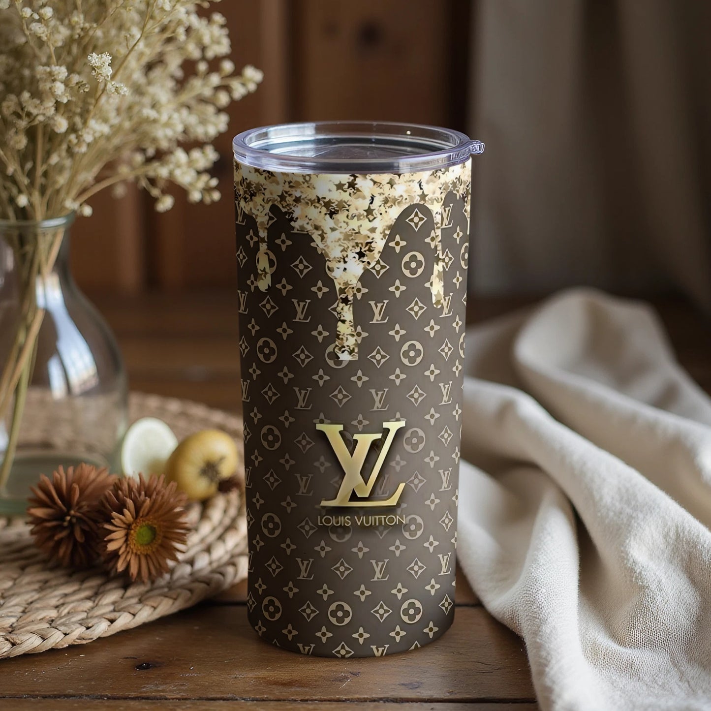 Elegant Designer Monogram Travel Tumbler