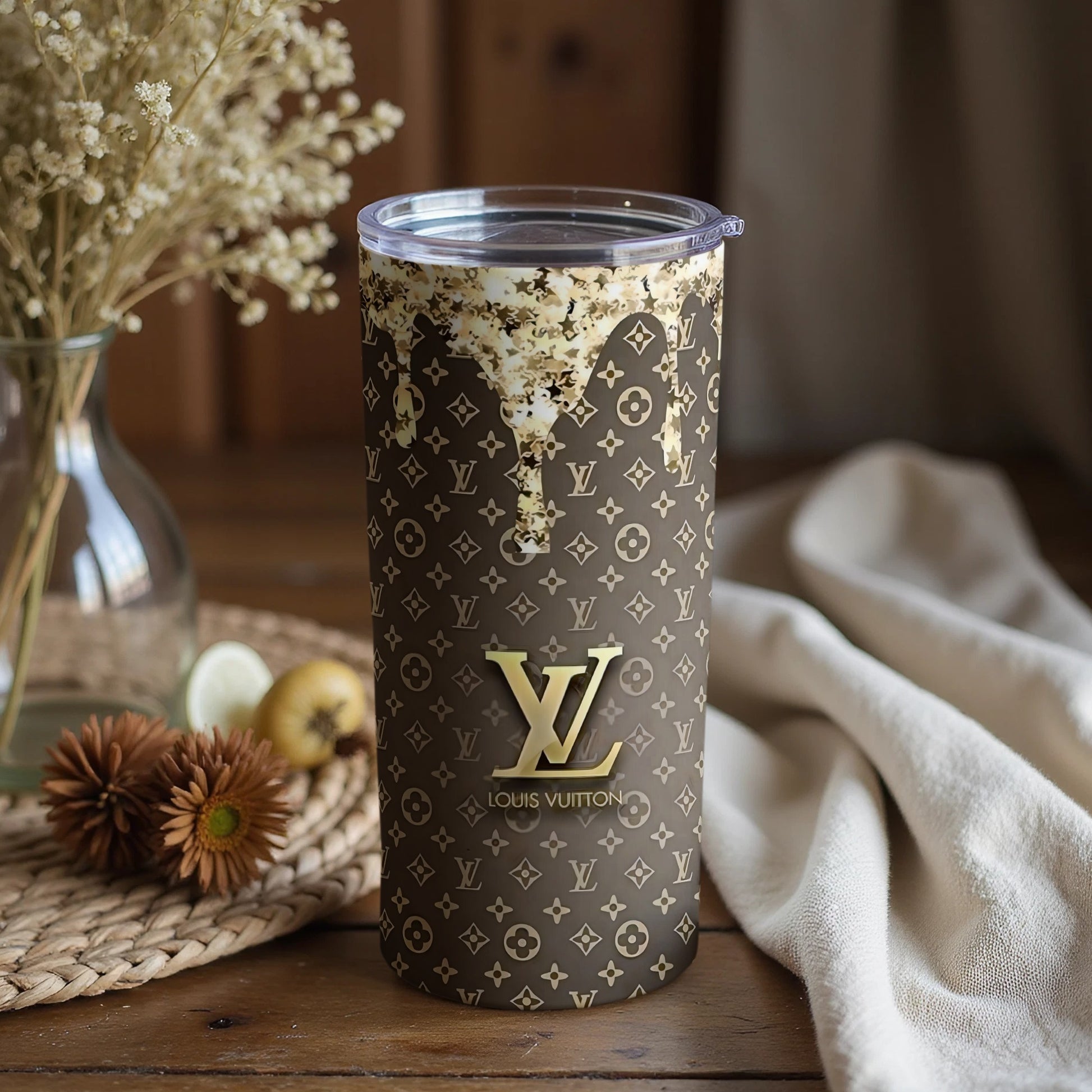 Elegant Designer Monogram Travel Tumbler