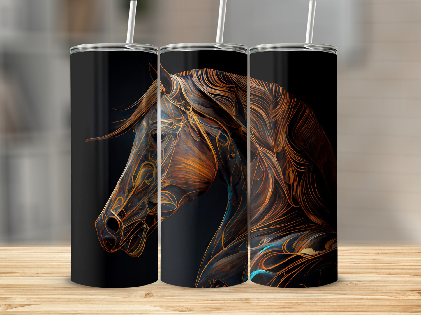 Majestic Fiery Horse Art Custom Tumbler
