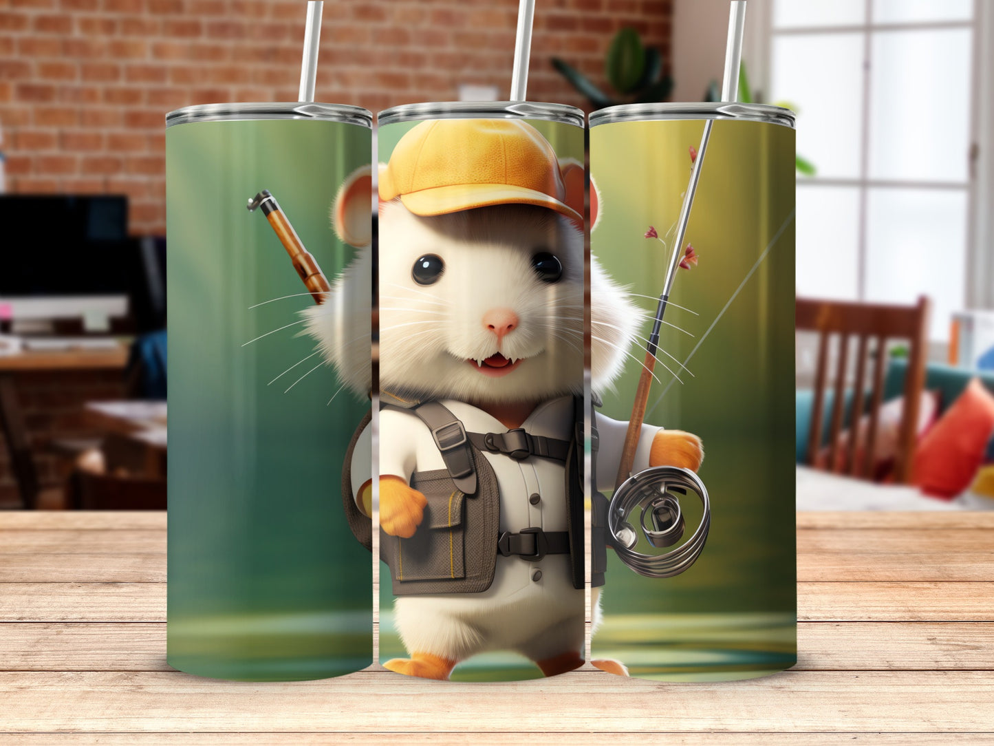 Funny Hamster Fishing Rod Hat Cartoon Style Drinkware product type
Hamster
Fishing
Cute animal
Cartoon art
Rodent
Tumbler
Beverage holder
Insulated cup
Fishing hat
Animal lover gift
Unique design
Outdoor adventure
Drinkware
Happy hamster
Furry friend
Pet themed
Custom drinkware
Gift idea
Wildlife print
Angler art