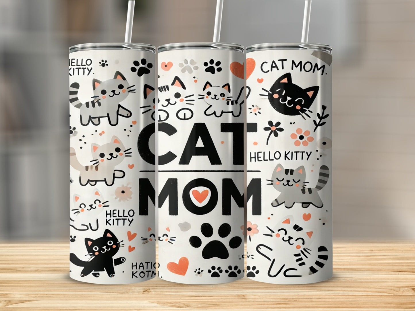 Cute Cat Mom Hello Kitty Tumbler Perfect For Pet Lovers