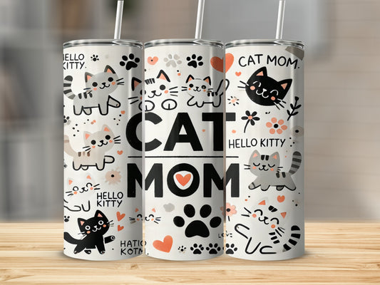 Cute Cat Mom Hello Kitty Tumbler Perfect For Pet Lovers