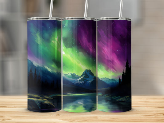 Northern Lights Scenic Insulated Tumbler Flask