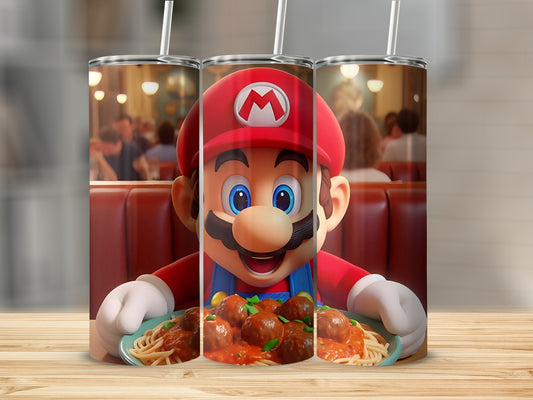 Animated Character with Spaghetti Design Tumbler