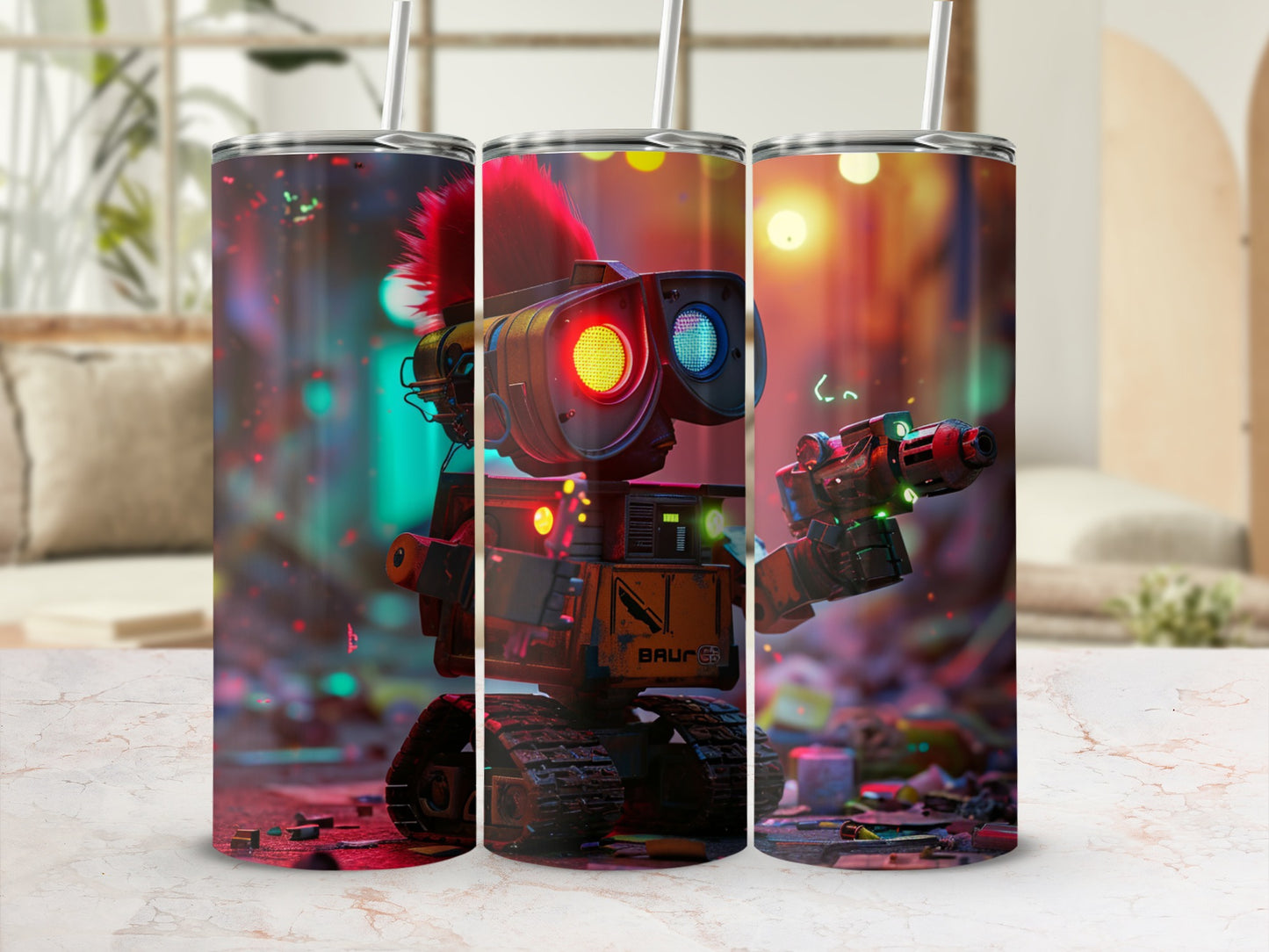 Colorful Robot Design Insulated Tumbler for Kids