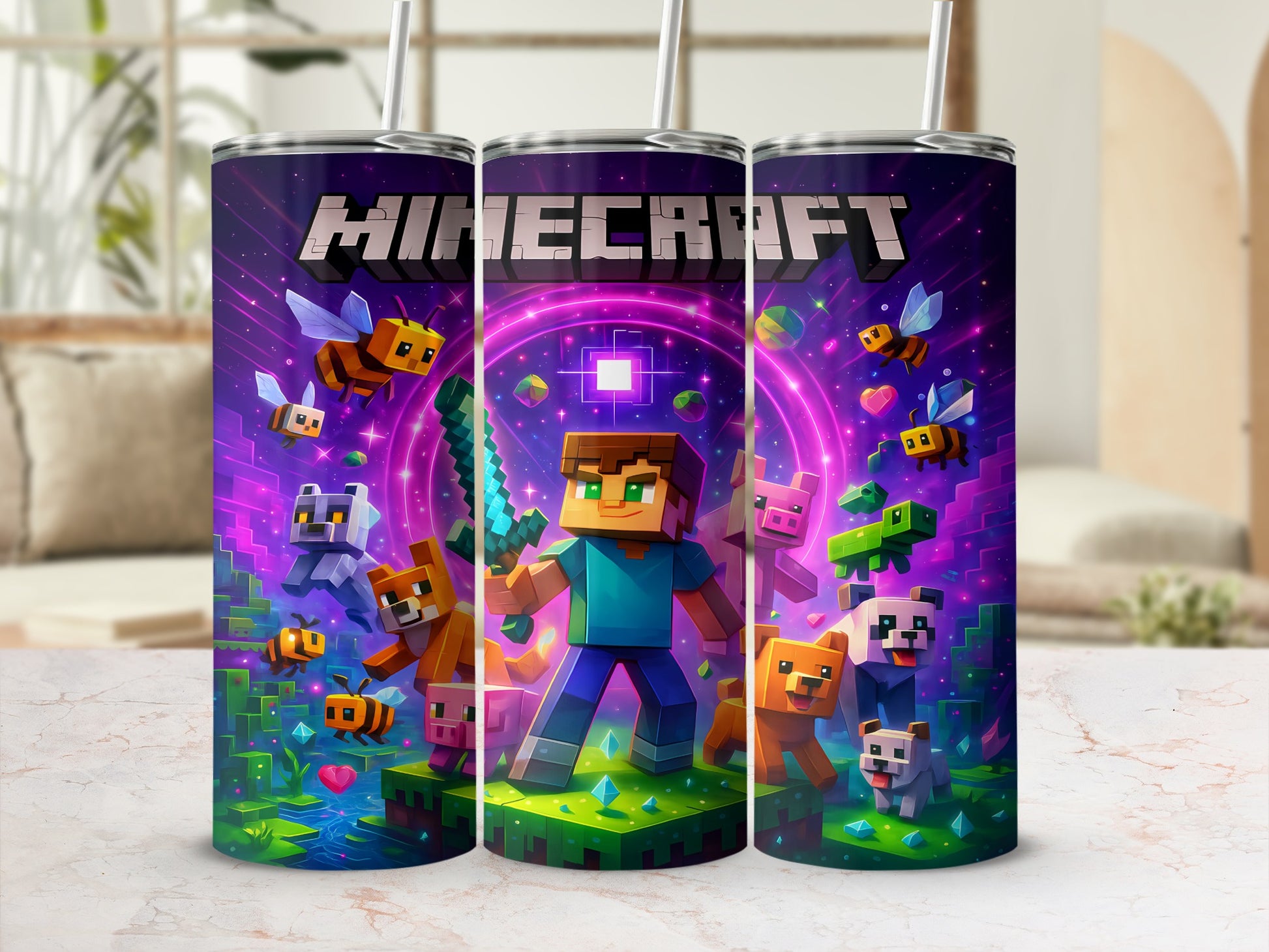 Colorful Minecraft Design Insulated Tumbler