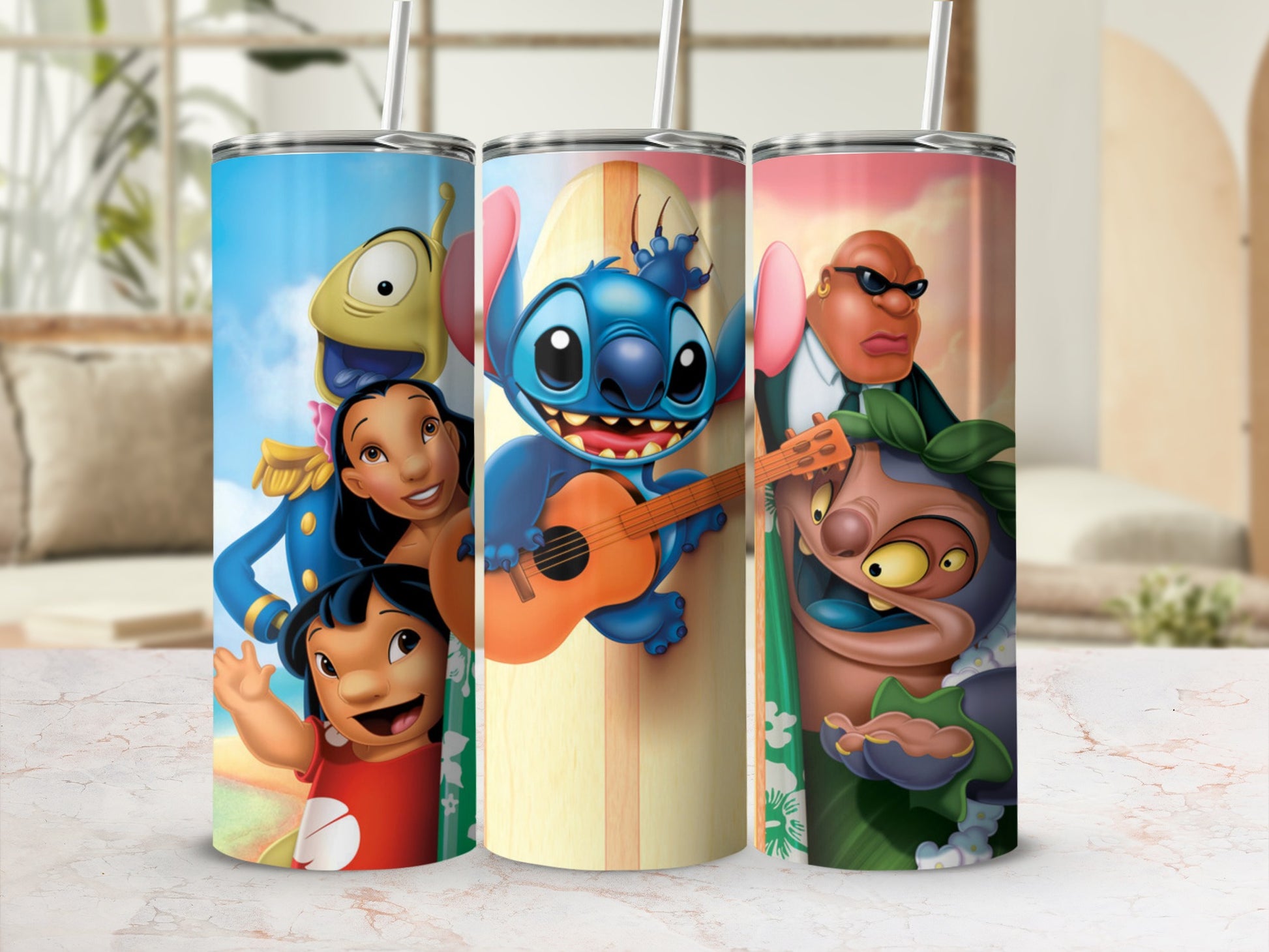 Colorful Animated Character Slim Tall Tumbler Cups