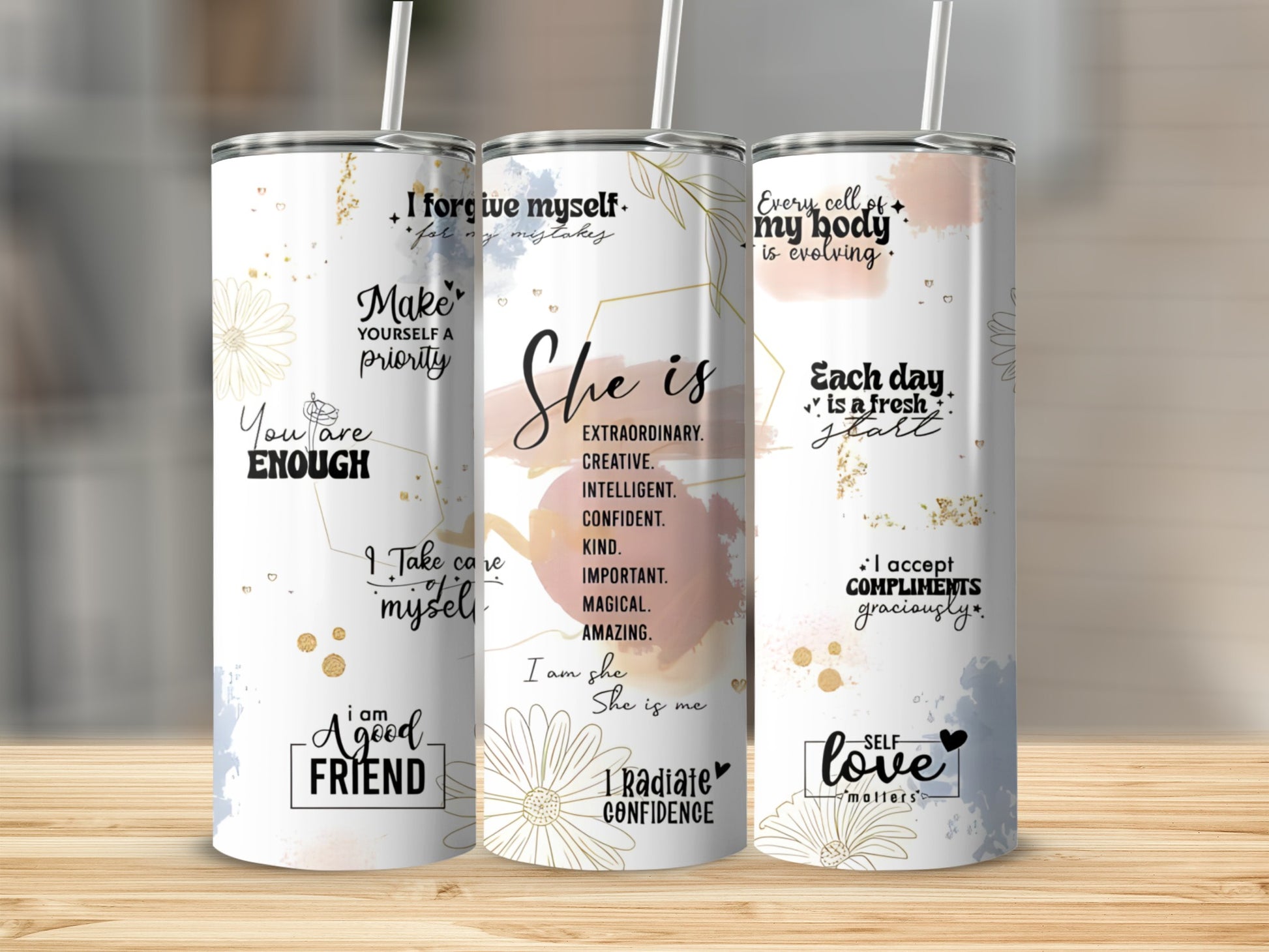 Inspirational Motivational Quotes Tumbler with Sayings
