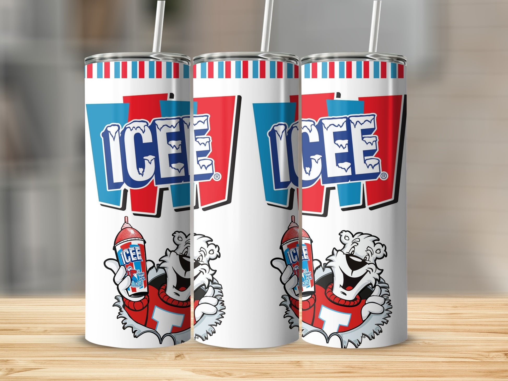 ICEE Polar Bear Mascot Red White Blue Tumbler product type